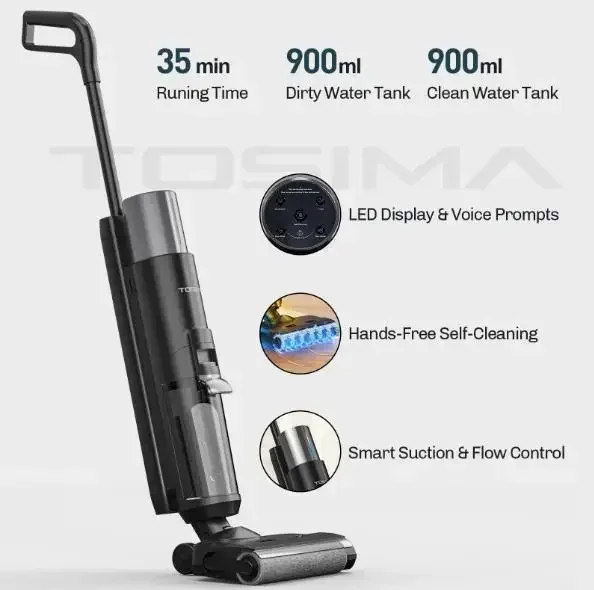 Household Electric Mop Cordless Floor Care Water Wet Dry Vacuum Cleaner