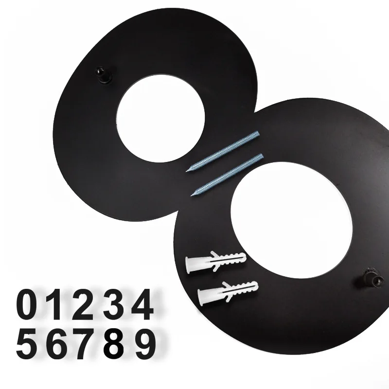100-500mm stainless steel baked paint matte black floating installation 3D stereoscopic digital house number plate