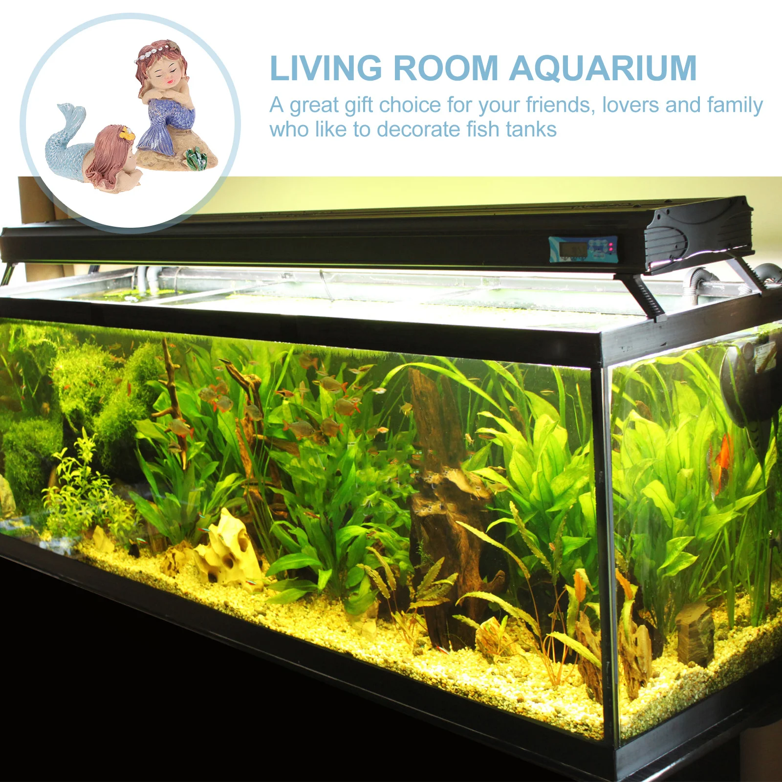 

2Pcs Mermaid Figurines Environmentally Tank Decoration Aquarium Ornaments Mermaid Figurines