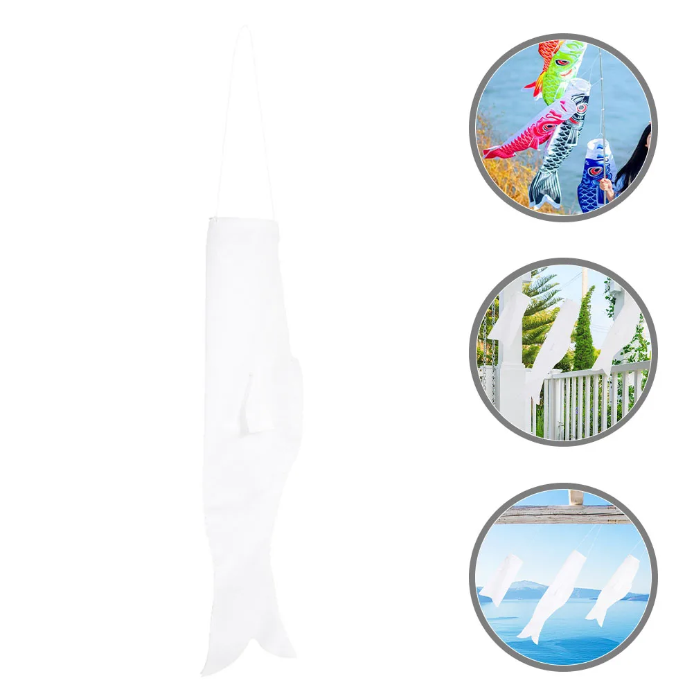 

Blank Carp Banner Flag Farmhouse Fish Decor Outdoor Wall Hanging Pendant For Diy Painting Activity Japanese Koinobori