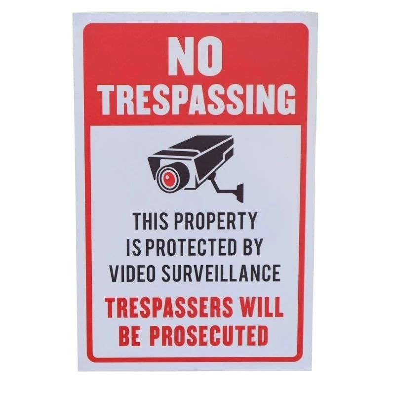 

New No Trespassing Sign,CCTV Security Camera Sign,UV Protected,Indoor Or Outdoor Use 15cm PVC KK