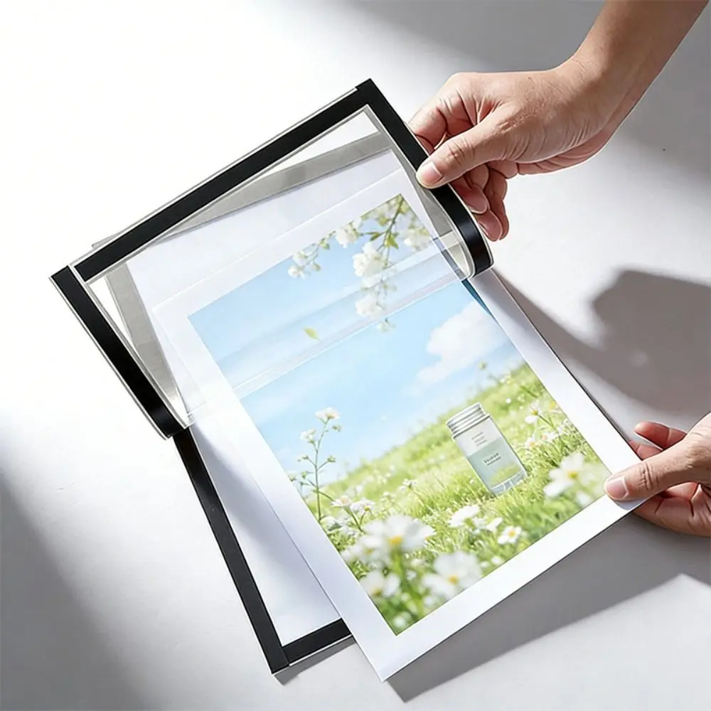 Magnetic Magnetic Photo Frame Matte Finish Removable Wall Sticker Display Frame No Drilling PVC Magnetic Wall Frame