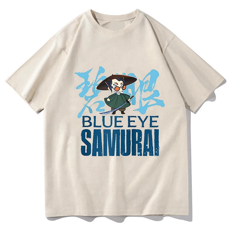 Blue Eye Samurai TShirt Anime Unisex Fashion Casual Pure Cotton Cartoon Leisure T Shirt Hot Sale Stuff For Men Women Streetwear