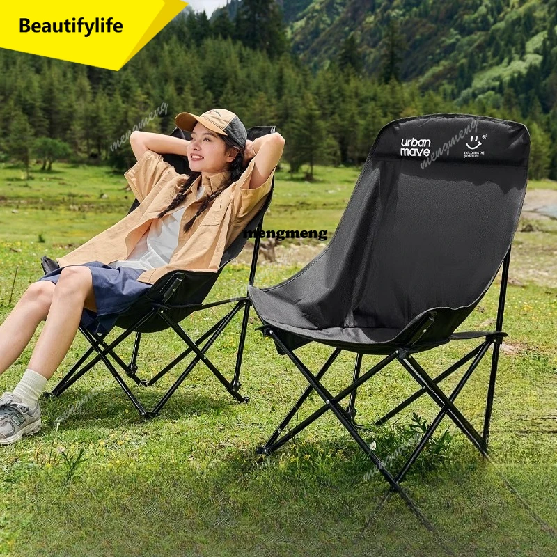 X188 Women Portable Camping Chair Relax Black Fishing Garden Beach Chair Equipment Backrest Silla Playa Plegables Outdoor Furnit