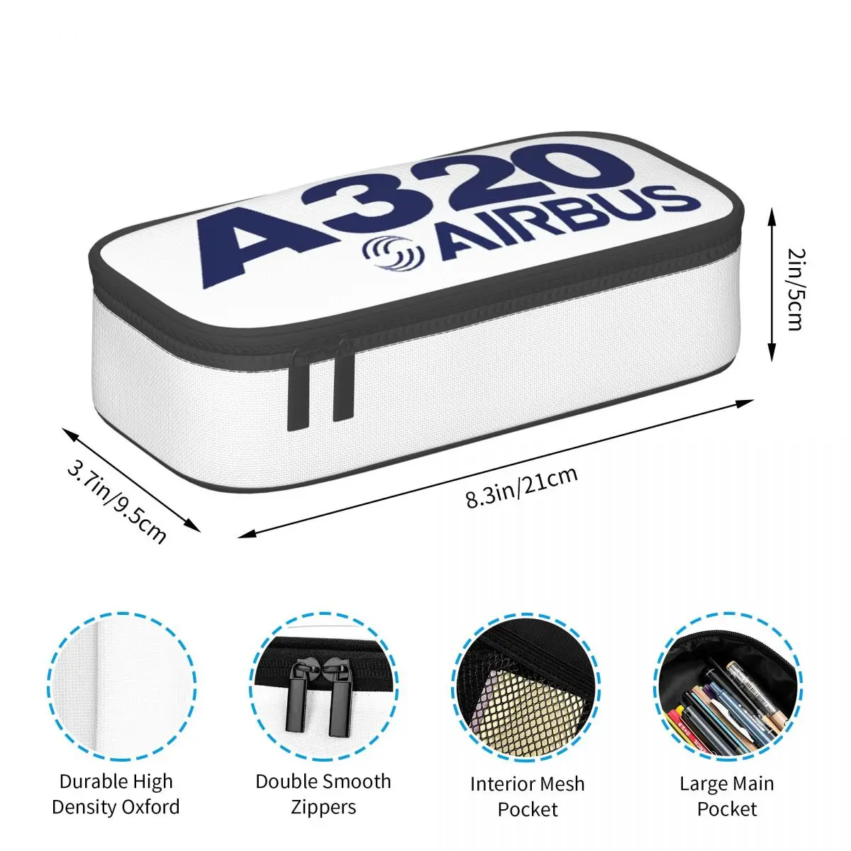 مقلمة شعار ايرباص A320 للبنين والبنات صندوق القلم المدرسية حقيبة أقلام رصاص لوازم القرطاسية حقيبة حامل القلم