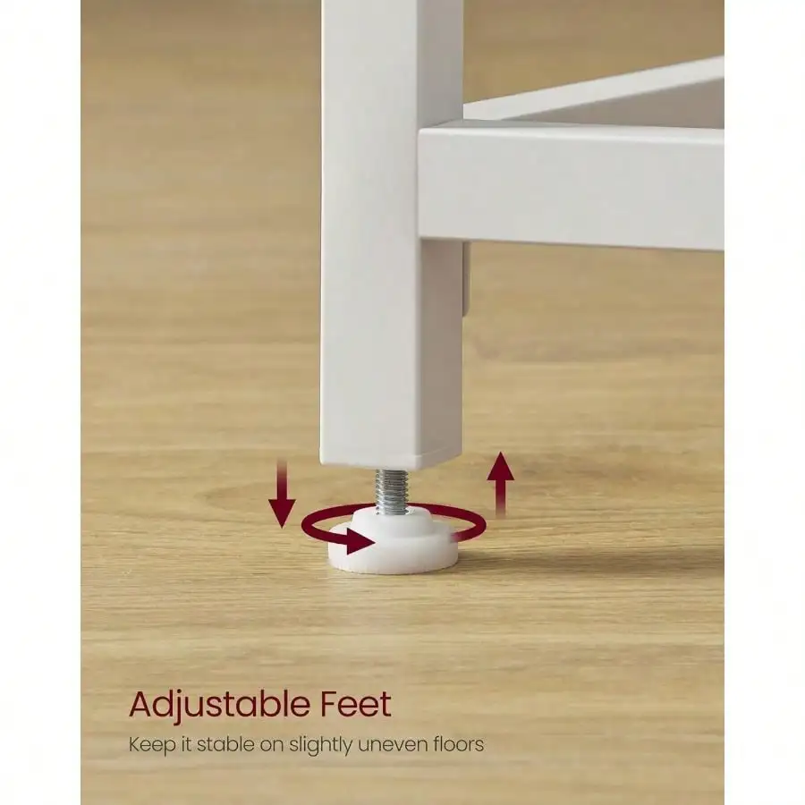 Computer Desk, Gaming Desk, Home Office Desk, For Small Spaces, 19.7 X 39.4 X 29.5 Inches, Modern Style, Metal Frame, White