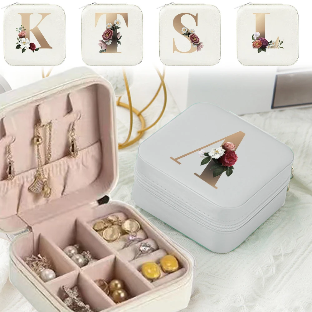 

Дорожная шкатулка для драгоценностей на молнии, новые косметические шкатулки, высококачественный изысканный футляр для колец, портативный органайзер для ювелирных изделий, сумка для демонстрации золотой серии