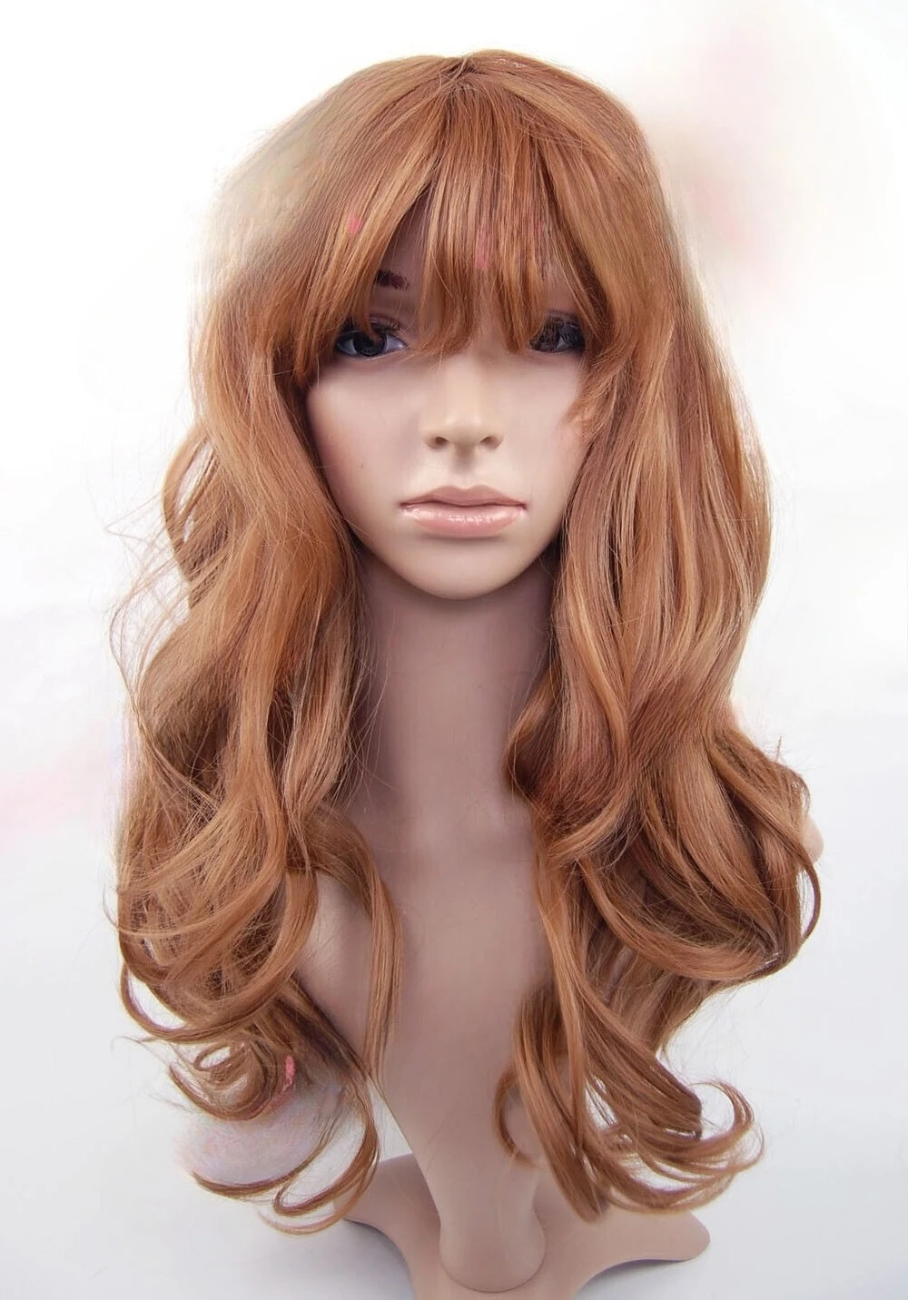 

W258 Auburn Ginger Mix Long Curl Sythetic Wig - studio7-uk