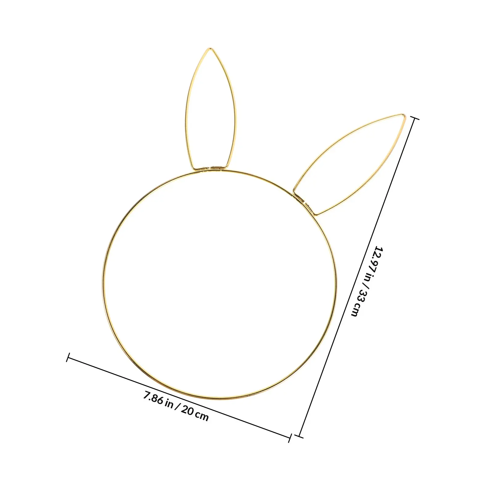 Decor Bunny Head Round Wreath Circle Iron Decoration Ring Metal Frame Shaped Wire