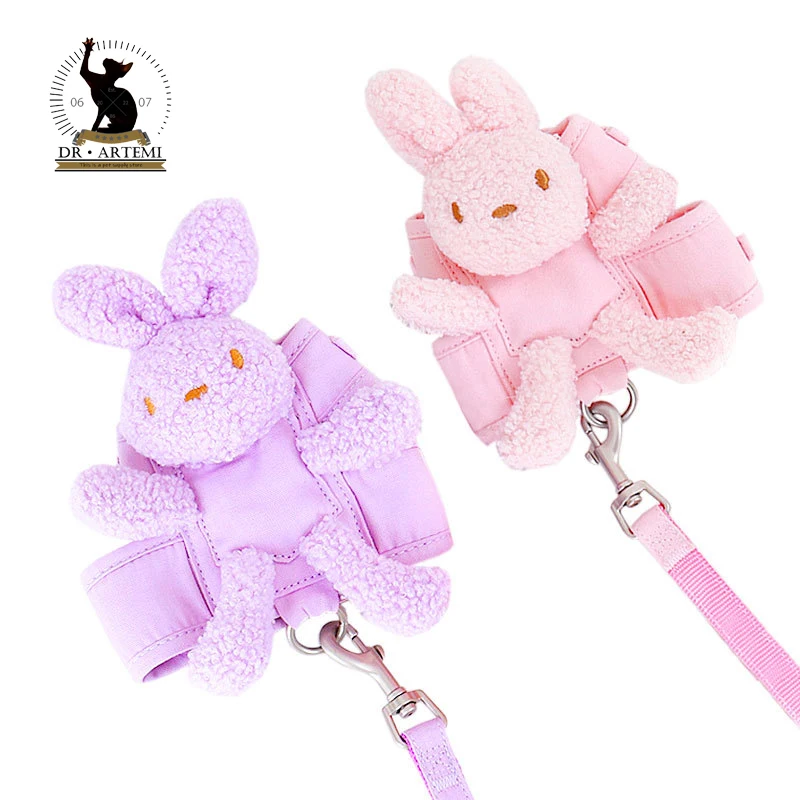 Vest Style Pet Dog Harness Leash Set Walking Leash Harness Rabbit Decoration For Small Dog Teddy Bear Cat Supplies