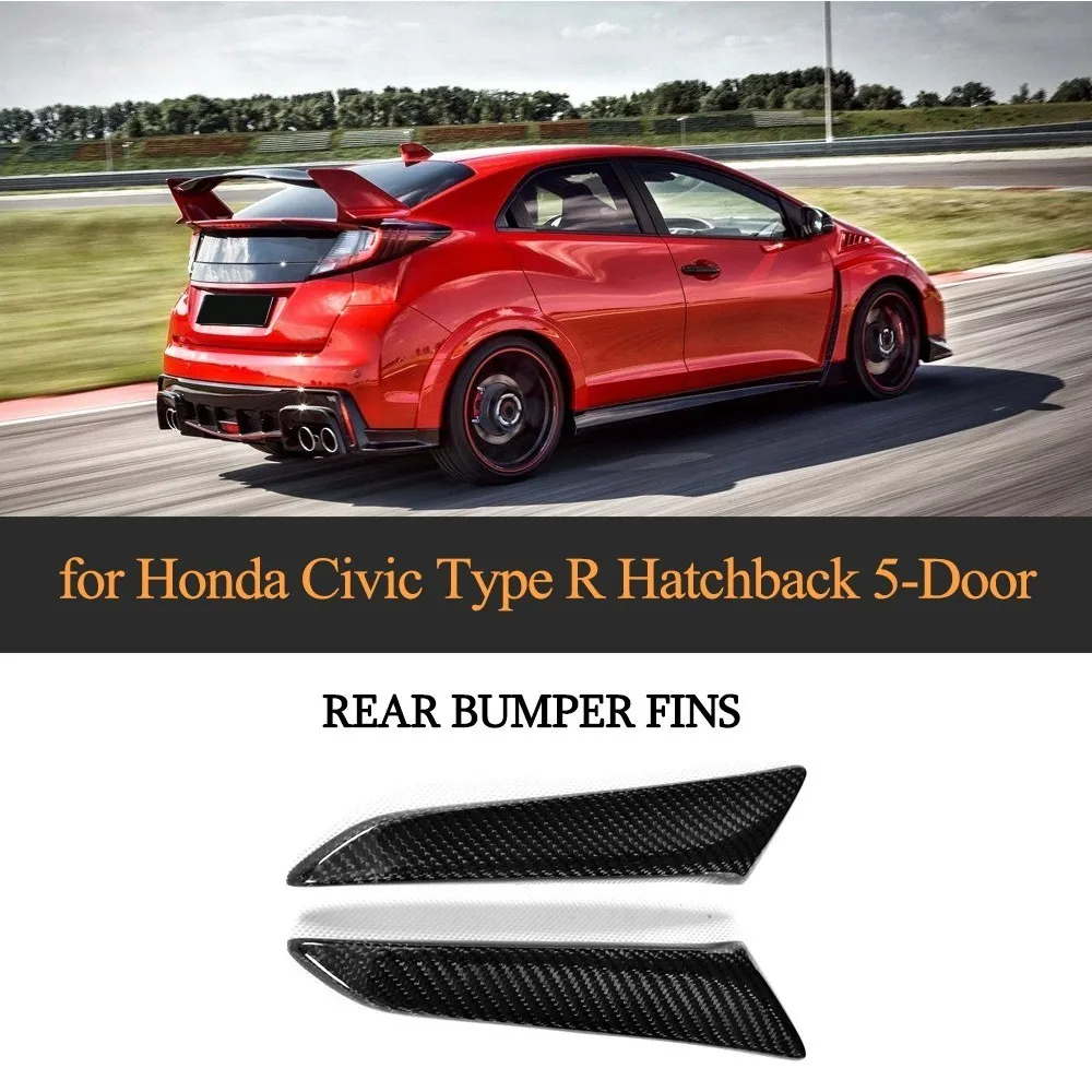 Carbon Fiber Rear Bumper Trims Fins For Honda For Civic Type R Hatchback 5-Door 2015 2016 Vents Decoration