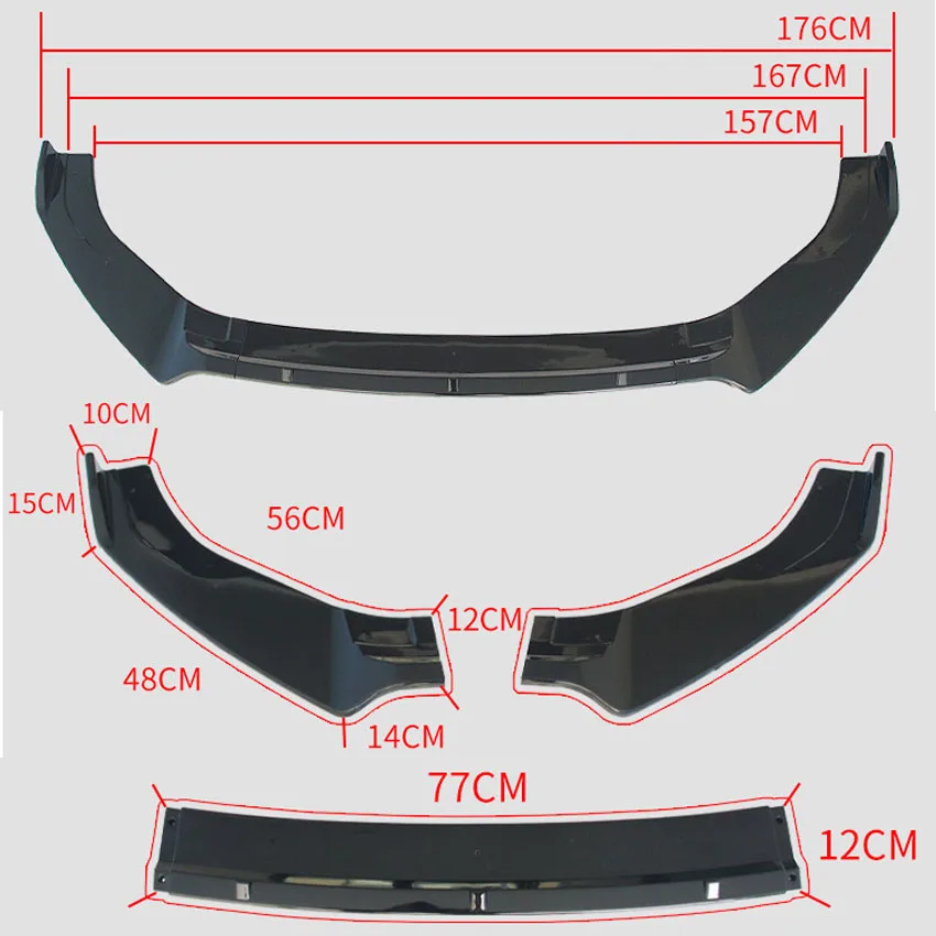 폭스 바겐 골프 7 페이스 리프트 MK7.5 R GTI Rline 2014-2019 MAX 스타일 자동차 앞 범퍼 스플리터 립 스포일러 디퓨저 가드 커버 썸네일 5