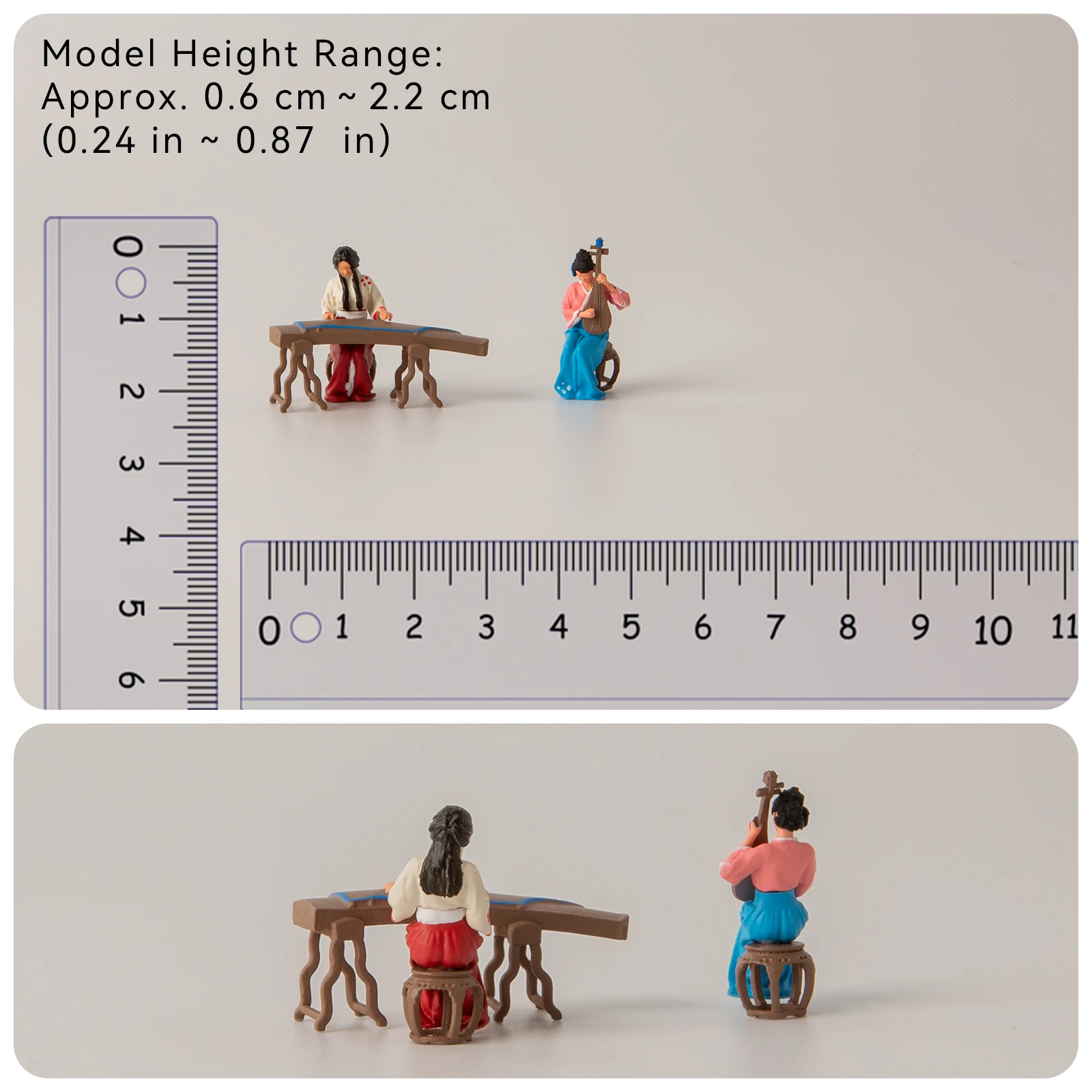 1/64 Chinese Style Archaic Charm Miniature Figures Minifigure Model Kit Model Props Creative Photography Display Collection