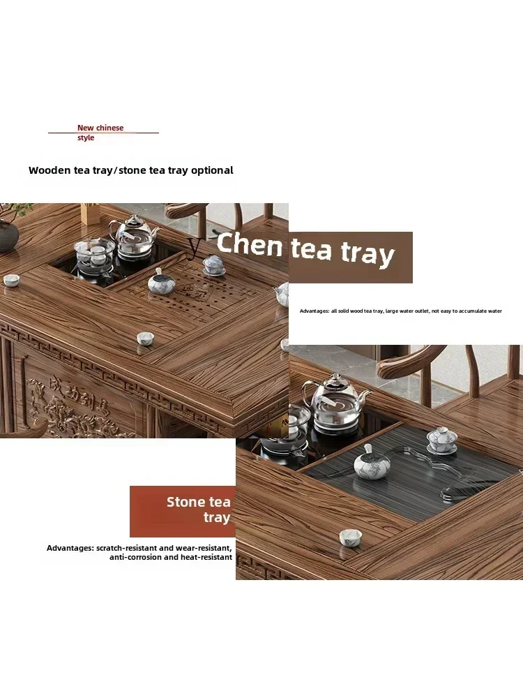 

X5-1 chair combination log coffee table tea set integrated office household small apartment Kung Fu tea table