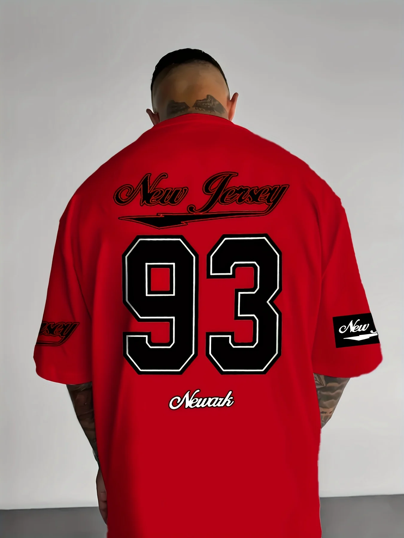 الرجال العصرية رقم 93 الجرافيك المحملة الملابس Crewneck كرة القدم جيرسي قصيرة الأكمام الصيف عادية كبيرة الحجم الرجال الرياضة فضفاض بلايز #5