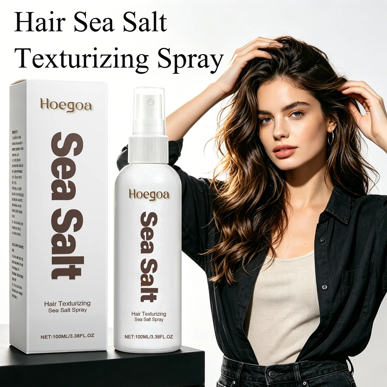 HOEGOA 100ML Sea Salt Hair Texturizing Spray Refreshing Oil Control Creates Fluffy Hair Texture Convenient To Use Dry Hair Spray