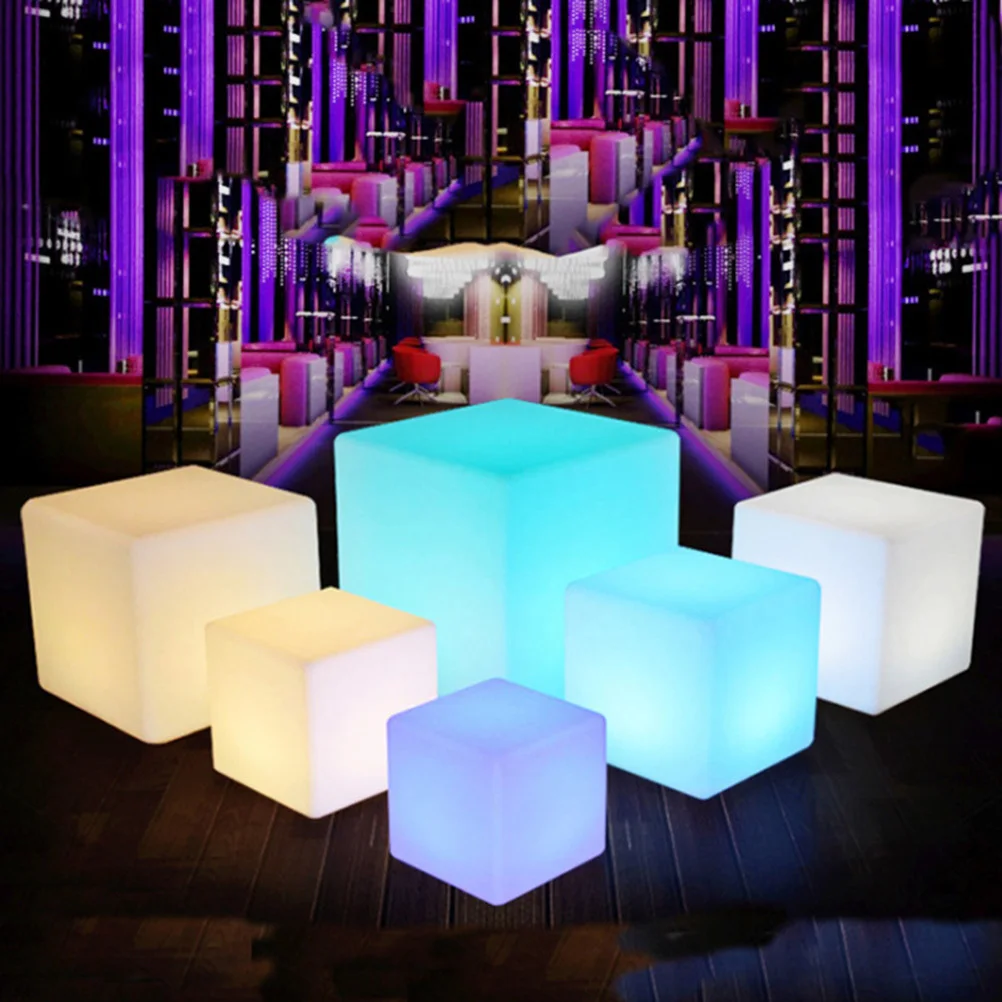 Led مكعب ضوء مكعب ضوء في الهواء الطلق 15 سنتيمتر اللون تغيير التحكم عن بعد في الهواء الطلق مصباح الحديقة ديكور الإضاءة الليلية #1