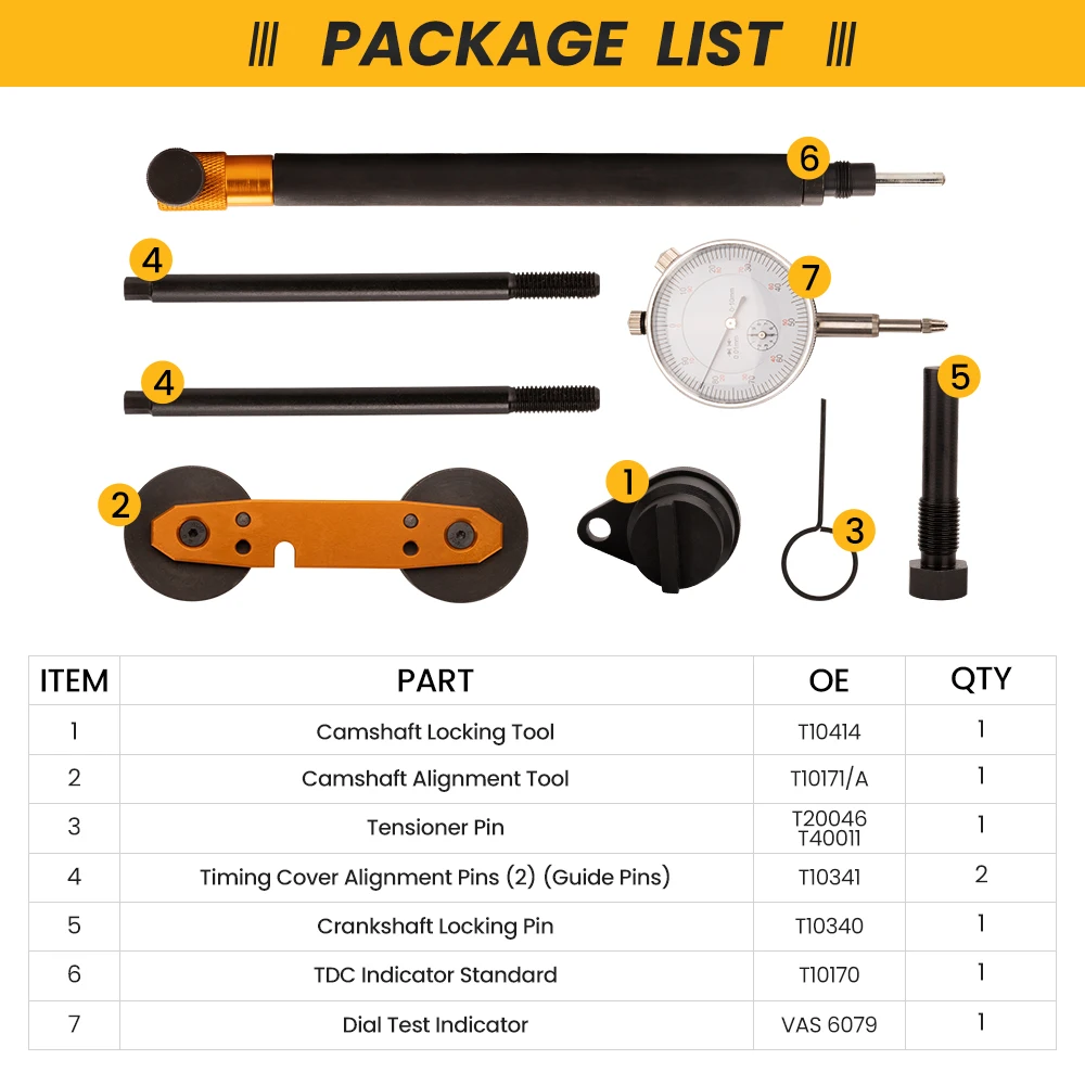 Camshaft Cam Timing Locking Tool Set Alignment for Polo 9N3 05-2006 1.4 FSI