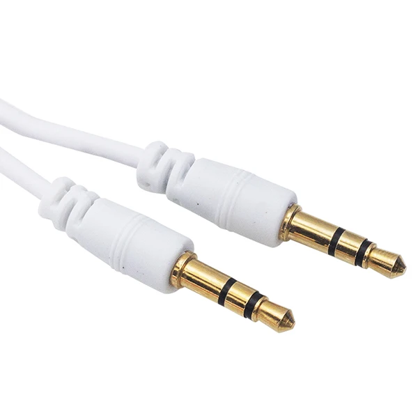 3.5 MM MALE/MALE STEREO 1.5 METERS CABLE RED-WHITE POWERMASTER