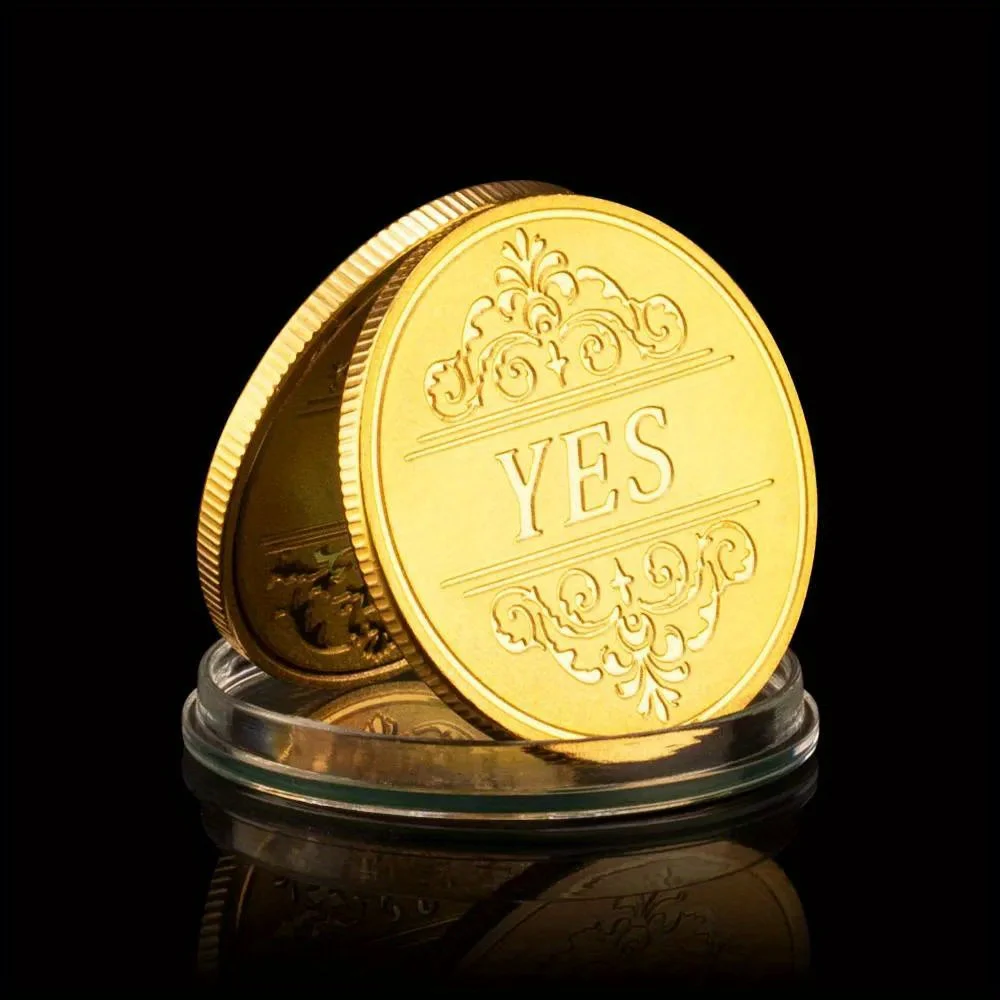 Yes or No Prediction Decision Coin Ouija All-Seeing Eye or Death Angel Gothic Golden Plated Coins Souvenir Commemorative Coin