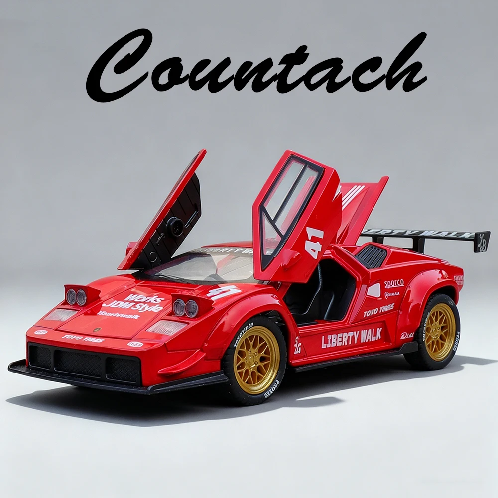 1:32 Lambor Countach LBWK Revuelto Miniaturmodell Legierung Druckguss Spielzeugauto mit Soundlicht Zurückziehen Fahrzeuge Modeaccessoires