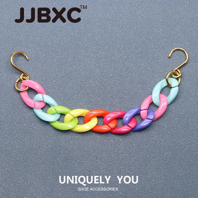 JJBXC CHARM Shoe Buckle Shoe Accessories Rainbow Chain DIY Fashion Shoes Accessories Suitable for cross Shoes