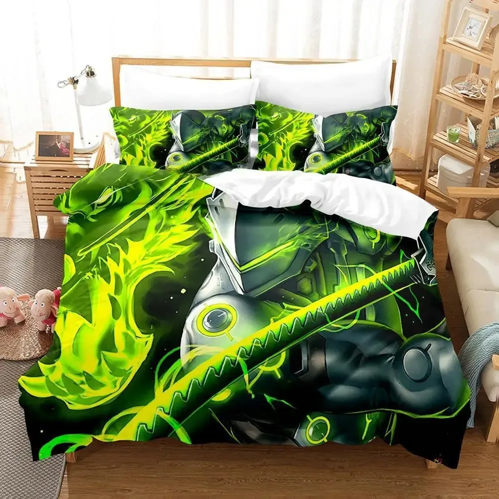 

New Game Overwatch Genji Bedding Set Single Twin Full Queen King Size Bed Set Adult Kid Bedroom Duvet cover Sets Home Textiles