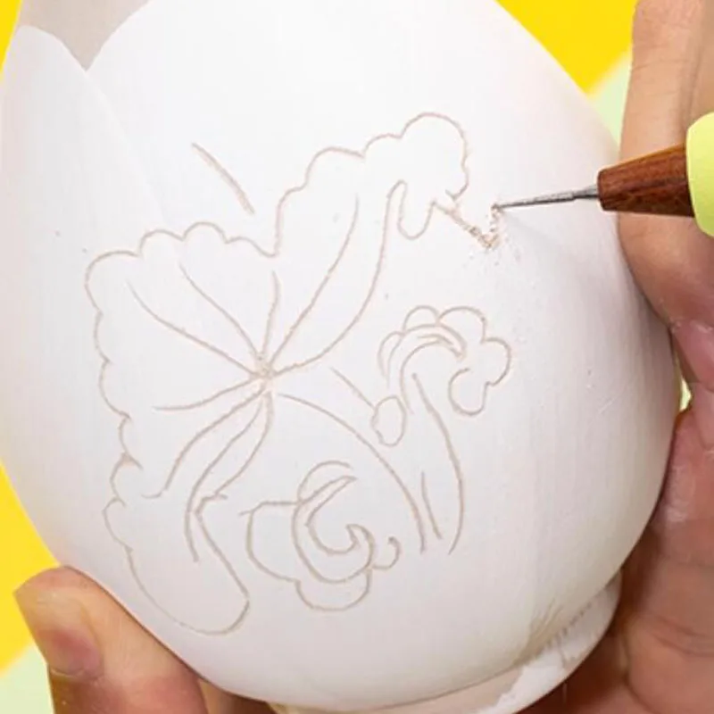 إبر الماس، سكين نقش أدوبي، مقابض خشب الصندل عالية الجودة، متوفرة برؤوس مزدوجة، 5 قطع أدوات نقش الطين