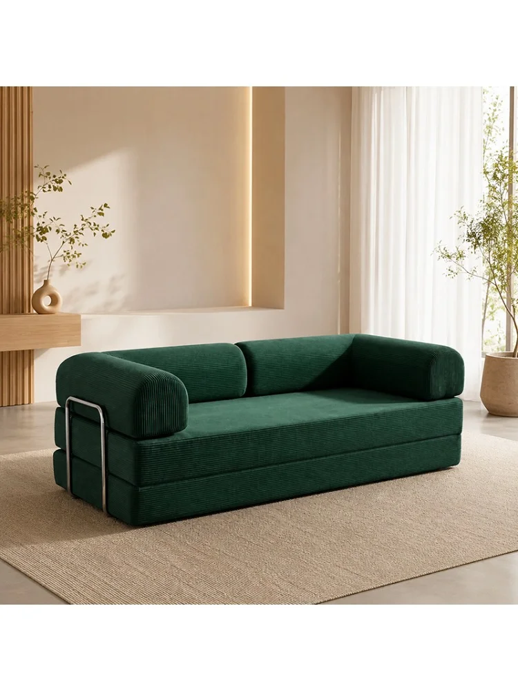 Zusammenklappbare modulare Schlafsofa 1/2/3-Sitzer, einfache Cord-Couch mit abnehmbaren, waschbaren Bezügen für kleine Wohnzimmer