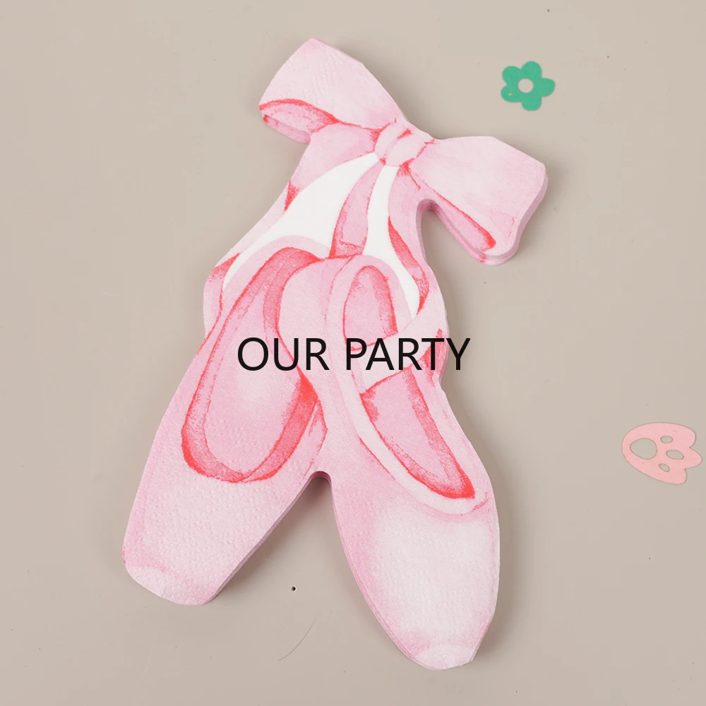 1 пакетик розовой балерины, балетные тематические бумажные салфетки, балетки, одноразовые салфетки для девочек, день рождения, детский душ, декор для свадебной вечеринки