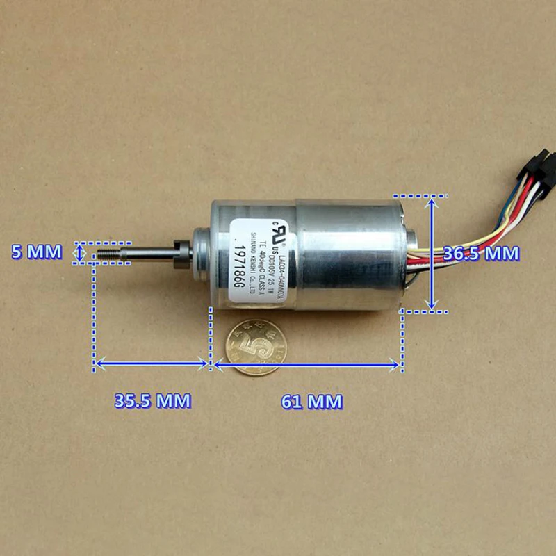 1PCS DC Brushless Motor LA034-040NN07A 3-Phase 8-Wire Hall Brushless Electric Motor Double ball bearing Large Torque DC105V 25W