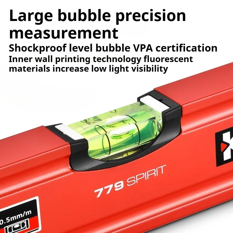 High Precision Magnetic Spirit Level Duty Shockproof Thickened Magnetism Construction Carpentry DIY Professional Level Ruler
