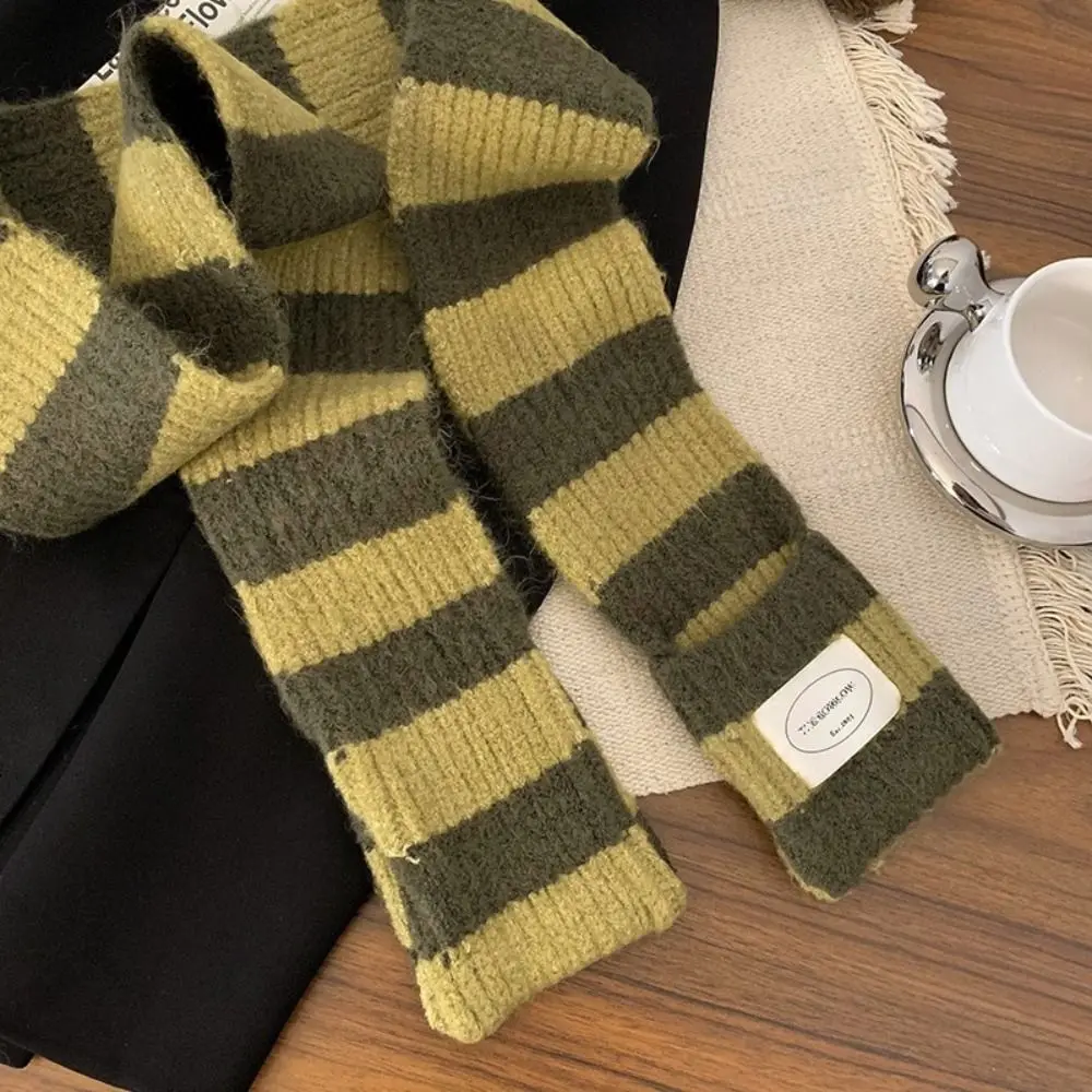 Multicolor Korean Style Y2K Striped Scarf Harajuku Knitted Long Striped Scarves Gothic Streetwear Stripe Shawl Ladies