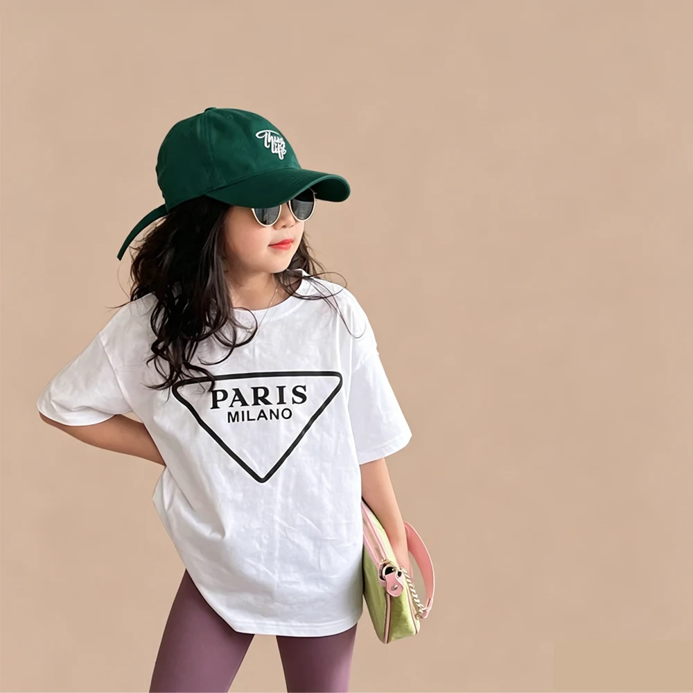 Girls T Shirt Baby Tee Shirt Kids Tops Children Brand Clothes Fashion Casual Letter Print Cotton  shirt tops tees