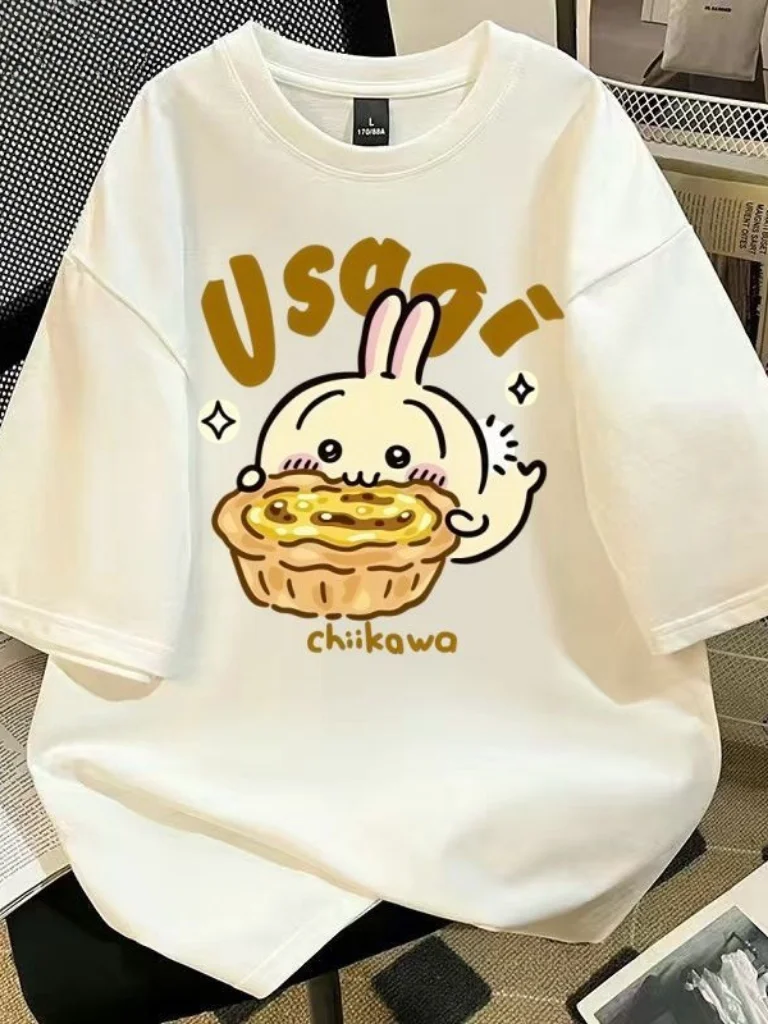 2026 Chiikawa Usachi Parent Child Pure Cotton T-shirt Comfortable, Breathable, High Quality Ins Y2k