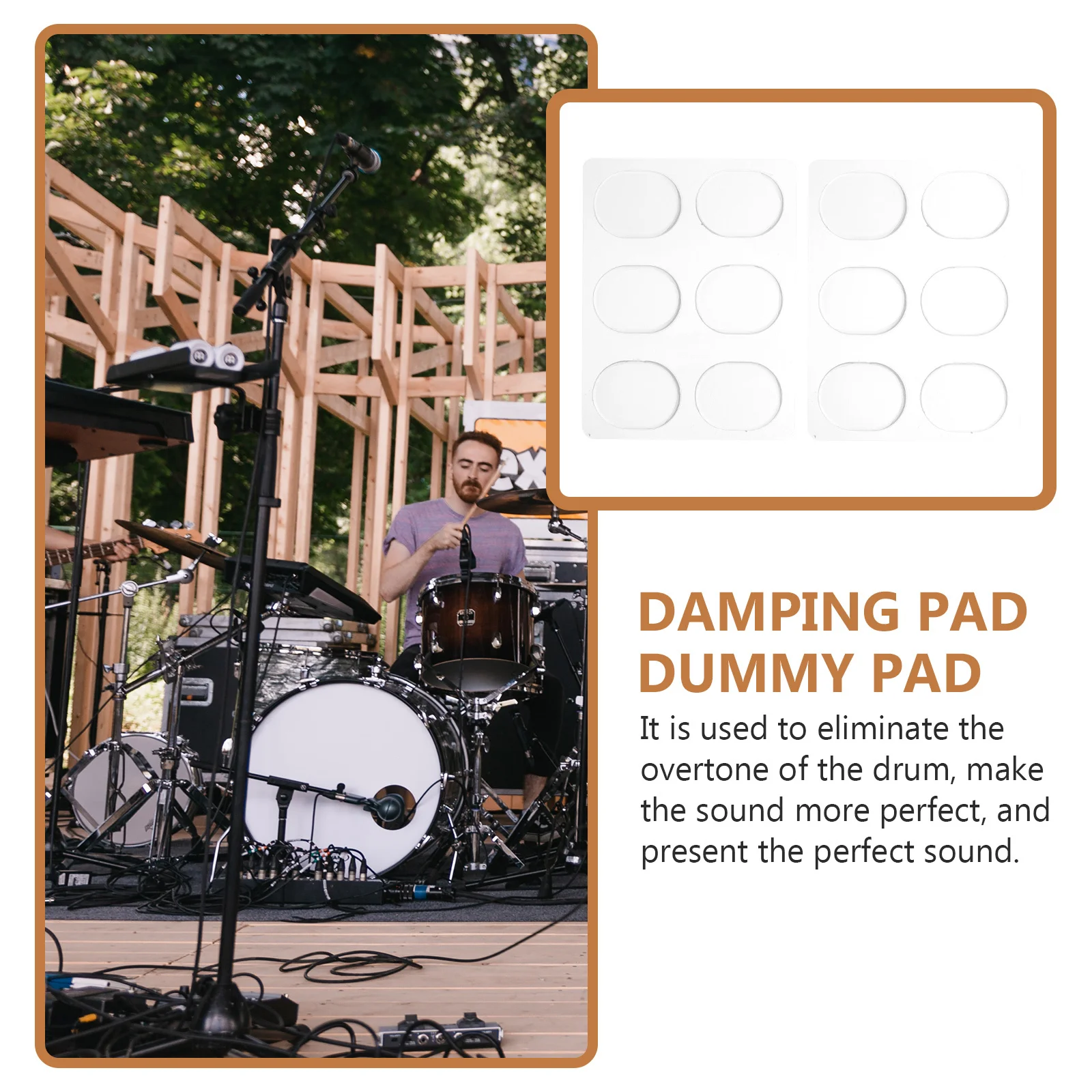 

12Pcs Professional Drum Mute Pads Transparent Silicone Self-Adhesive Drum Silencers for Volume Control and Noise Suppression