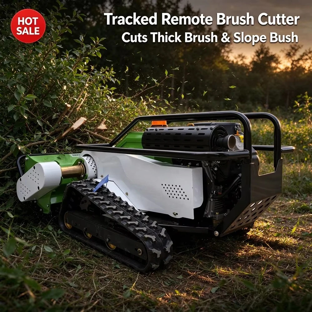 25HP Crawler Remote Control Brush Mower Heavy Duty Tracked Flail Cutter for Bushland Thick Brush Clearing