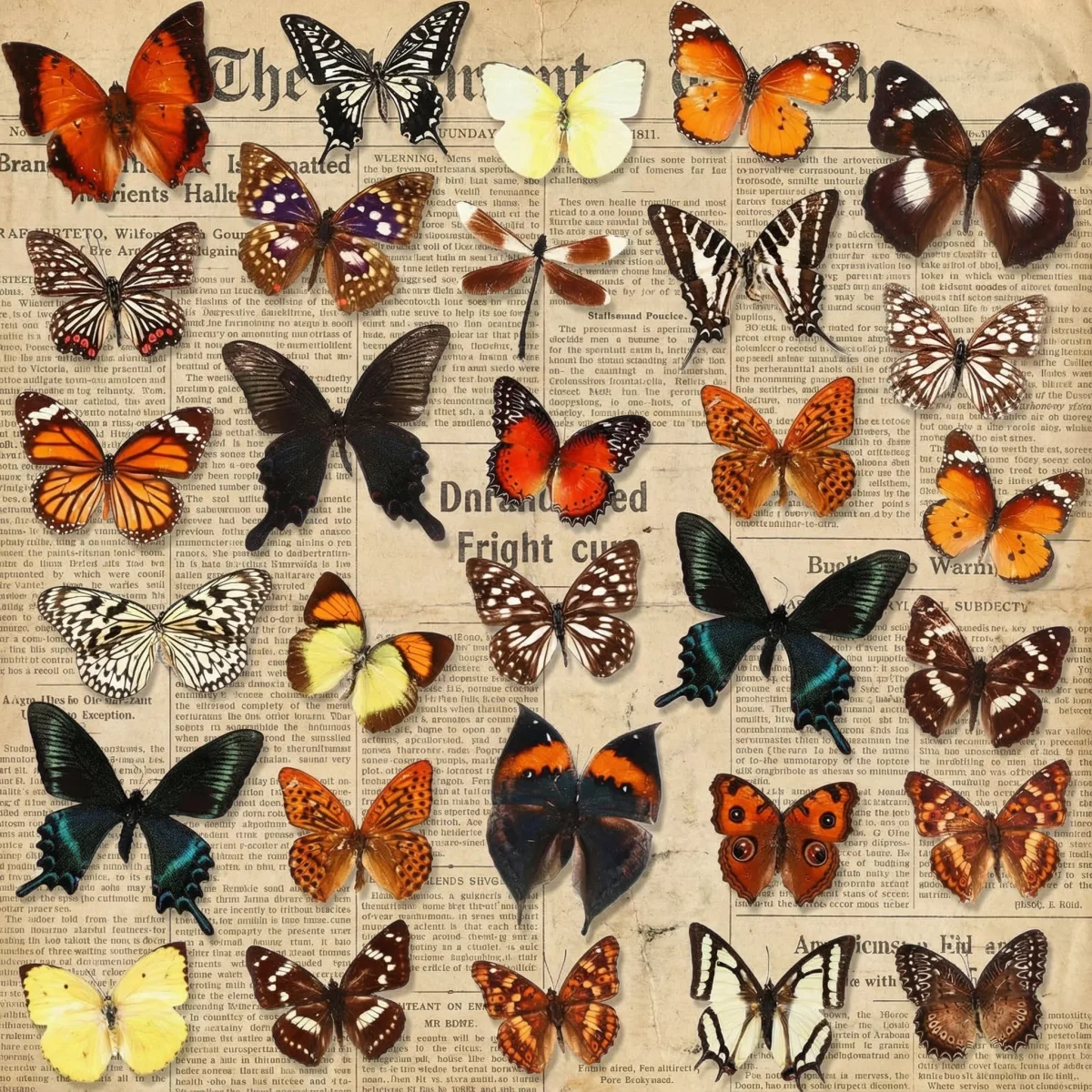 6-100Pcs Natural Real Natural Unmounted Butterfly Specimen Artwork Material Colorful Mixed Le Papillon Home Decoration DIY