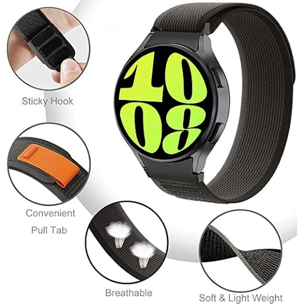 Straps For Samsung Galaxy Watch 5 Pro/7/6/5/4 44mm 40mm 43 47 Nylon Trail Loop Sport bracelet correa Galaxy Watch 6 Classic band