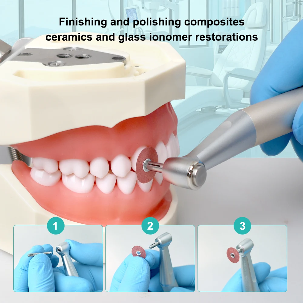 50Pcs Dental Finishing and Polishing Discs Composites Ceramics and Glass Ionomer Restorations 135℃ Autoclavable Dental Materials