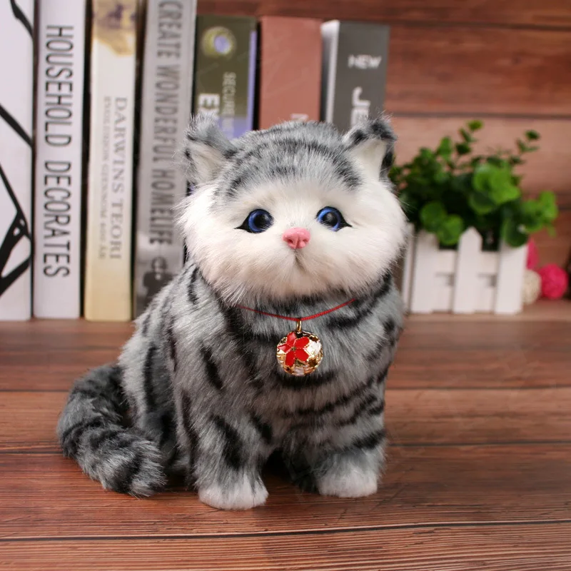 Điện Tử Sang Trọng Mèo Đáng Yêu Robot Chơi Động Vật Dễ Thương Thứ Điện Mèo Meowing Mềm Trẻ Em Thú Cưng Mẫu Trang Trí Búp Bê Cho Bé quà Tặng