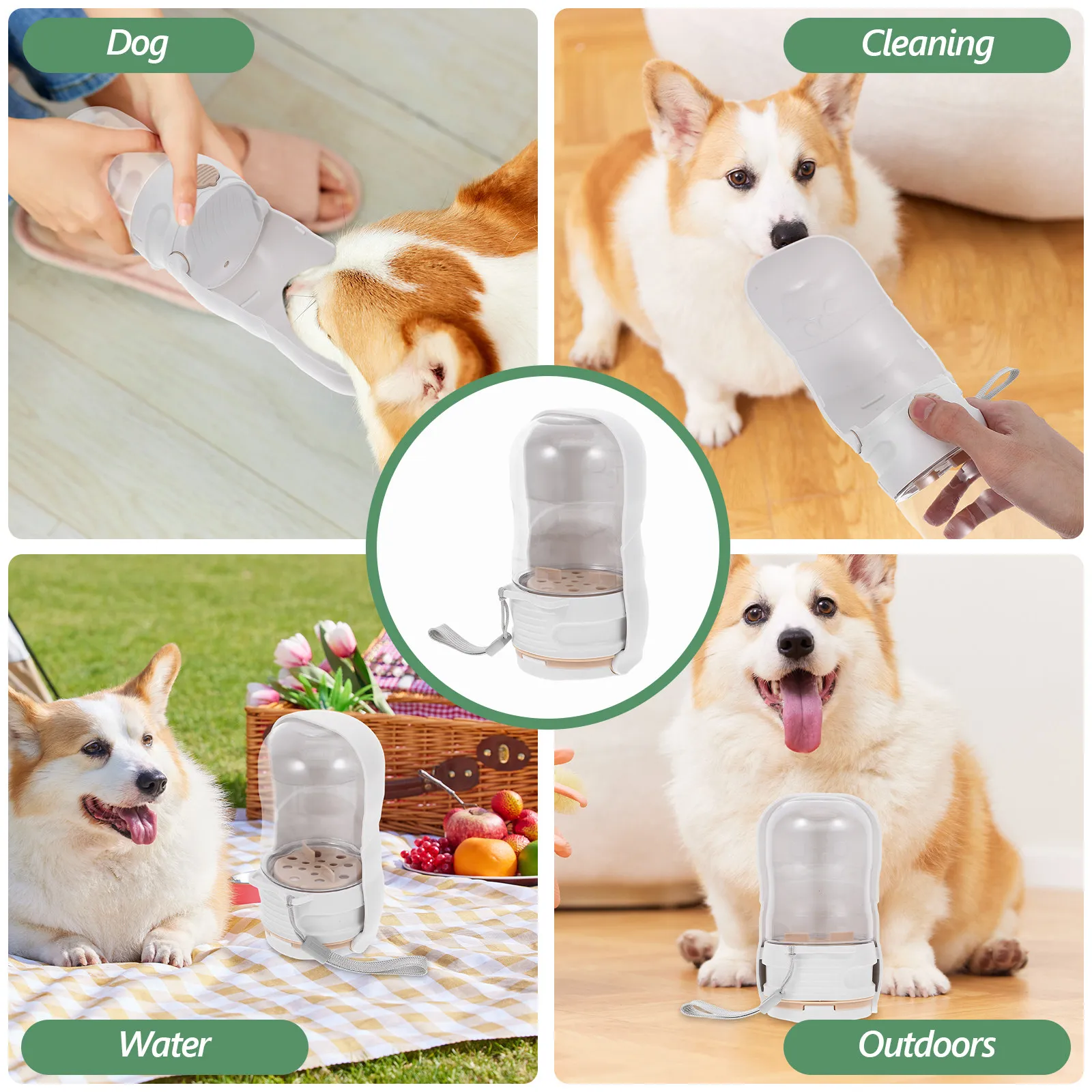 1Set Portable Pet Drinking Bottle Lightweight Reusable Dog Water Dispenser for Hiking Walking Travel Outdoor Puppy Water Feeder