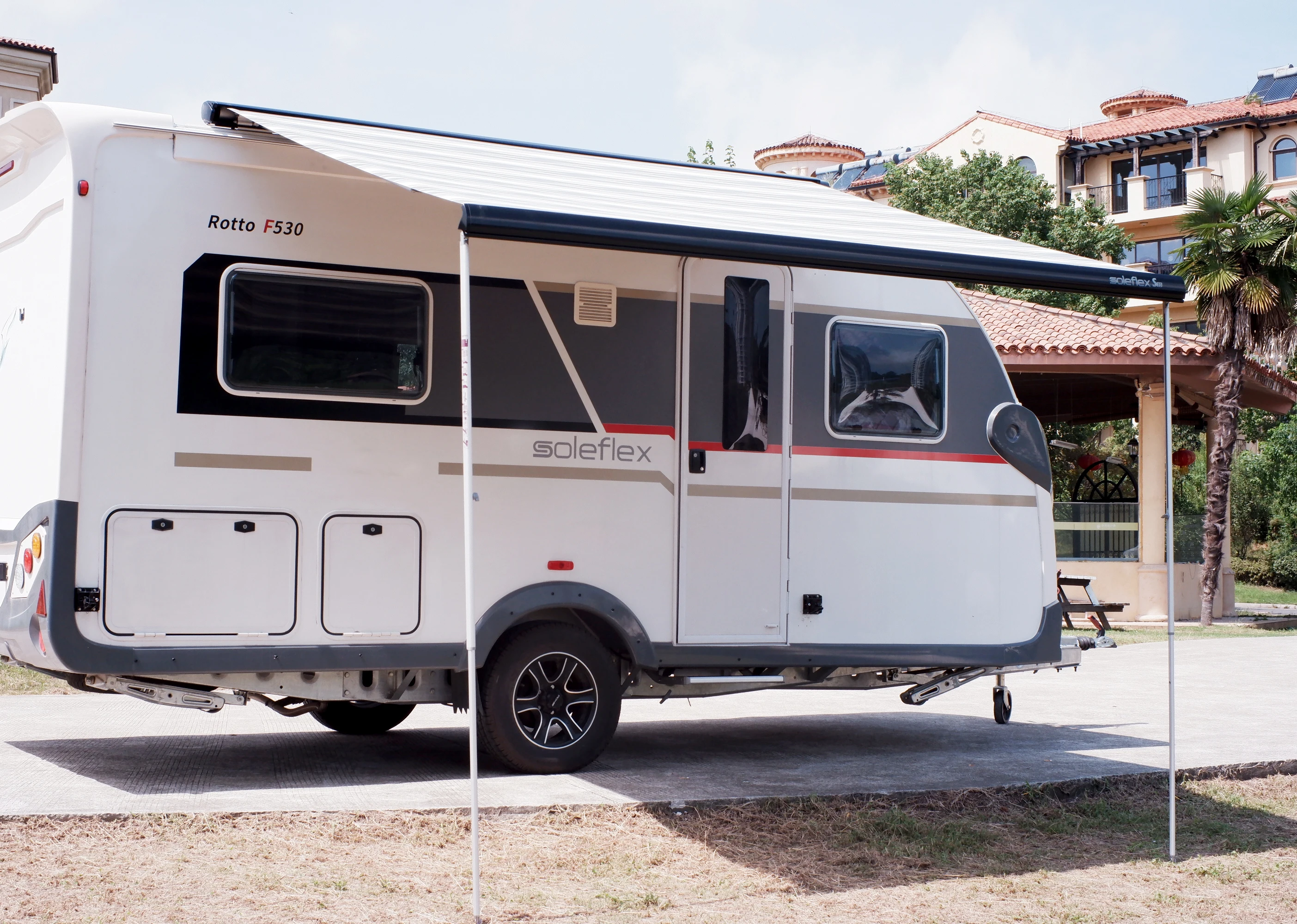 Top Mounted Caravan Awning Retractable Canopy Aluminum Alloy Frame for Outdoor Travel & Motorhome Camping,Custom Size