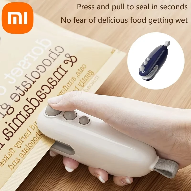 Xiaomi เครื่องซีลถุงอาหารแบบพกพาถุงพลาสติกเครื่องซีลเทอร์โมพลาสติกเครื่องซีลถุงมือถือบรรจุภัณฑ์อาหารเครื่องซีลความร้อนใหม่