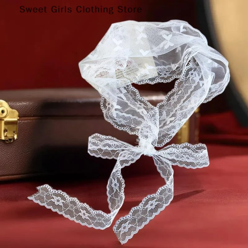 

Trendy Triangle Half Skirt with Rear Curtain, Lace Rimmed Apron, Stylish Butterfly Lace Hair Band, and Hair Ornaments