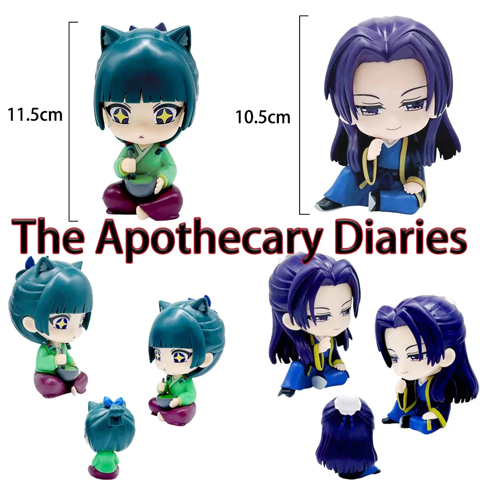 ホットアニメ薬局日記マオマオ Jinshi ミニフィギュアアニメ周辺かわいい座っているおもちゃデスクトップ車の装飾品モデルギフト