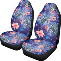 Sea Turtle Car Seat Cover for Women Men Hawaiian Hibiscus Breathable Front Car Seat Protector Bucket Seat Cover Set of 2