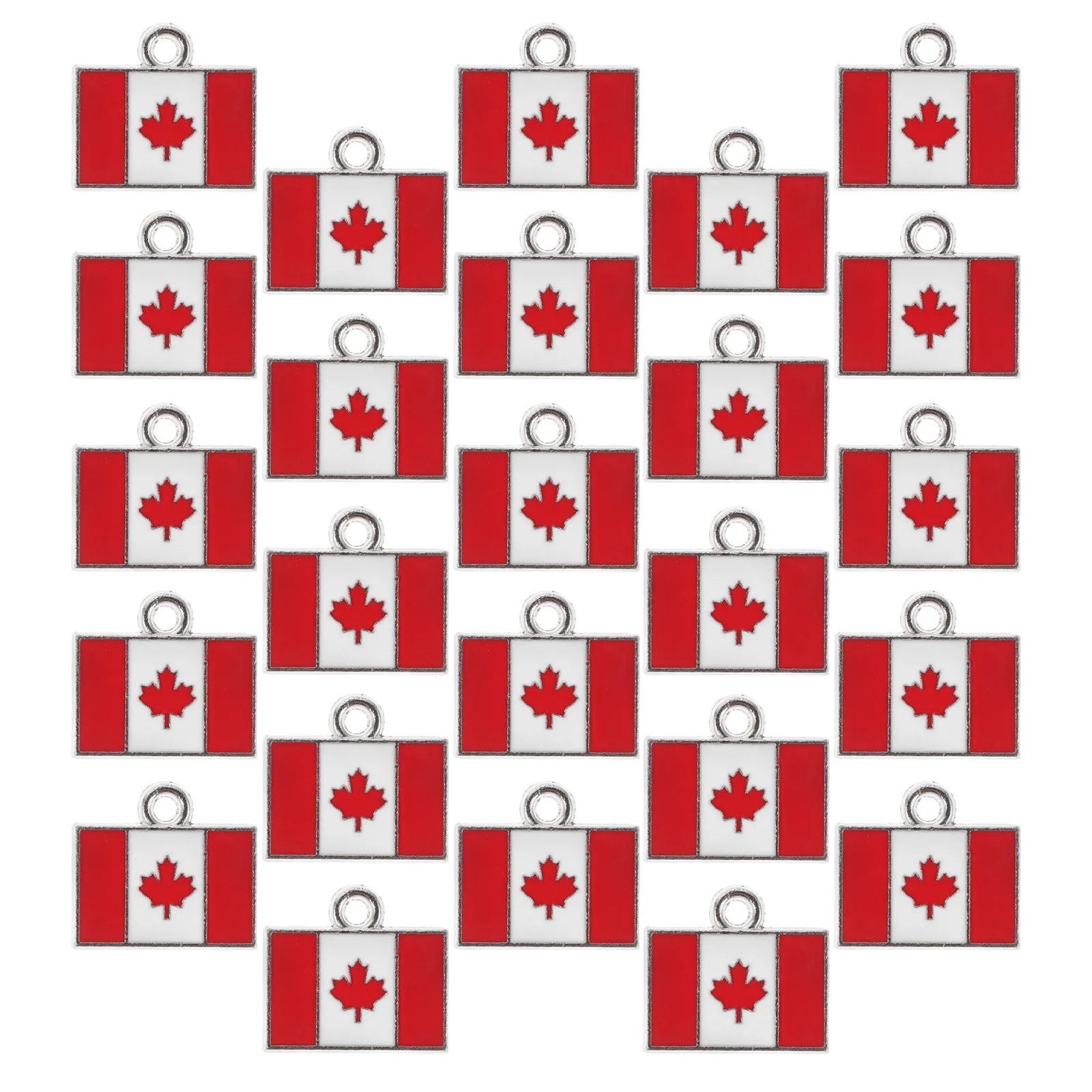 

25Pcs Alloy Canada Flag Charms Maple Leaf Pendant DIY Bracelet Necklace Keychain Travel Souvenir Jewelry Assorted Pendant Charms