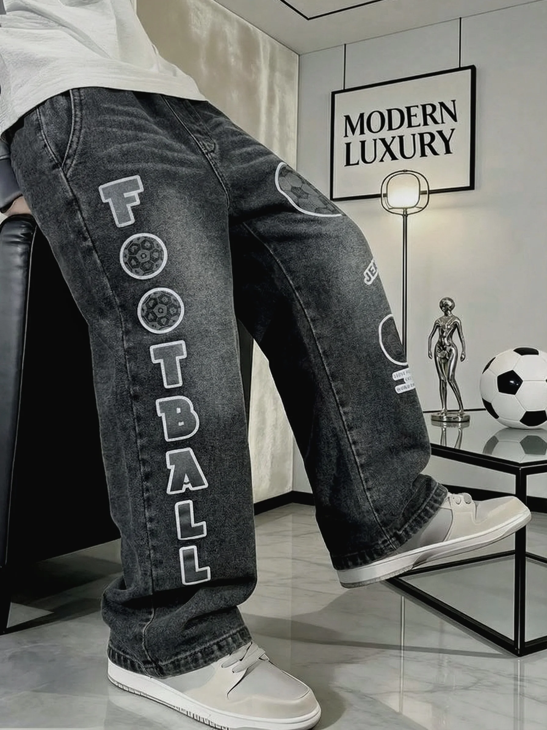 Original Design Boys' Black Denim Trendy Pants, Boys' 