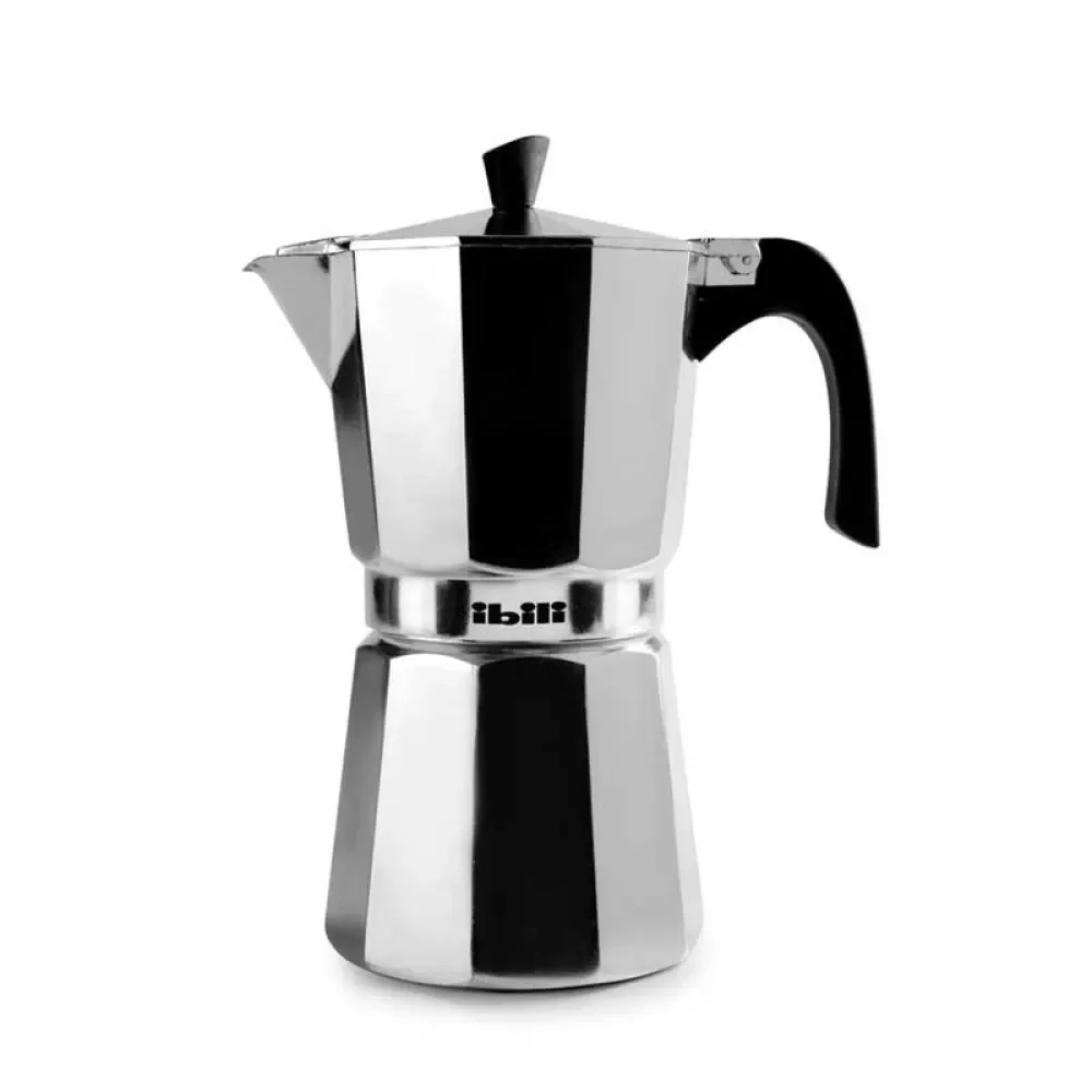 Cafetera italiana IBILI Bahía 9 Tazas Aluminio especial apto para vitroceramica diseño express y duradero